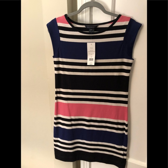 NWT French Connection Multi Jag Striped Dress Sz S - Picture 3 of 8